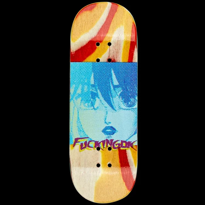 DK Real Wear Fingerboard Deck – F@cking DK Red/Yellow