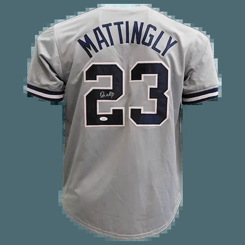 Don Mattingly Autographed Grey Baseball Jersey (JSA)