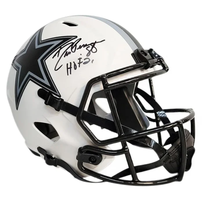 Drew Pearson Signed HOF 21 Inscription Dallas Cowboys Lunar Eclipse Speed Full-Size Replica Football Helmet (JSA)