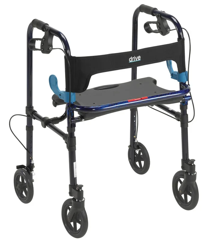 Drive Medical Clever Lite Rollator Walker with 8 inch Casters 300lb Cap