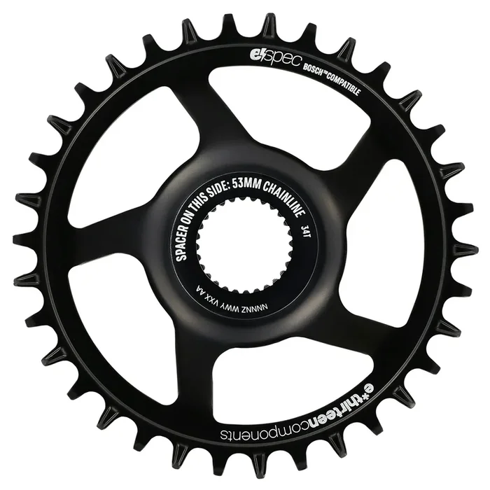 e*spec Steel Direct Mount Chainring – 36T Bosch CX Gen4 CL 53/55 via Spacer BLK