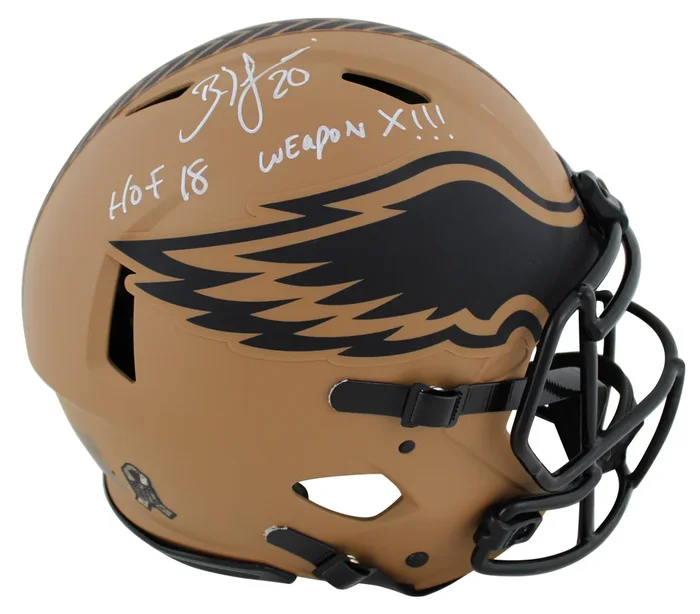 Eagles Brian Dawkins “2x Insc” Signed STS II F/S Speed Proline Helmet BAS Wit