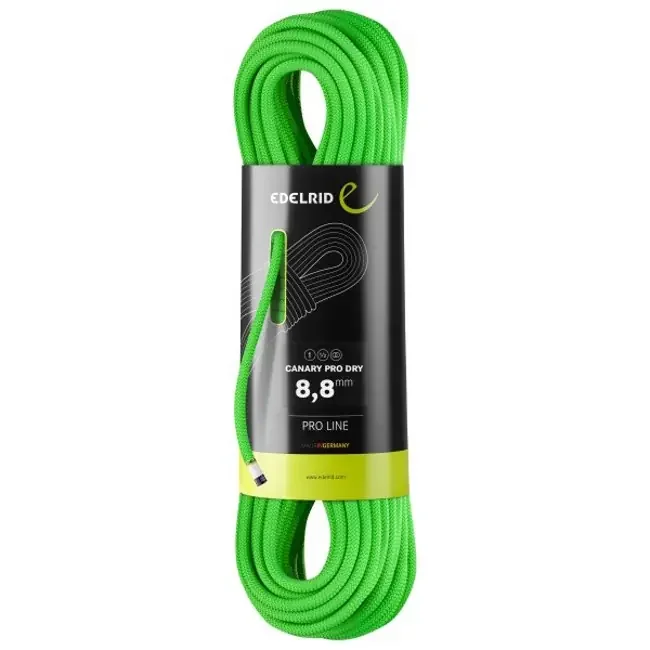 edelrid rope canary pro dry 8,8mmx60m neon green
