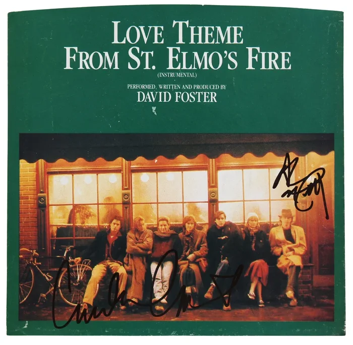 Emilio Estevez & Andrew McCarthy St. Elmo’s Fire Signed 45 RPM Album Cover BAS