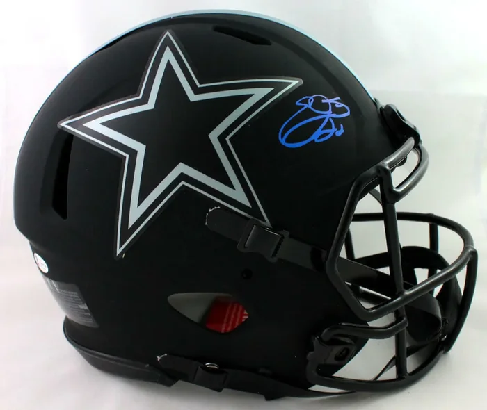 Emmitt Smith Signed Cowboys F/S Eclipse Authentic Helmet – Beckett W Auth *Blue