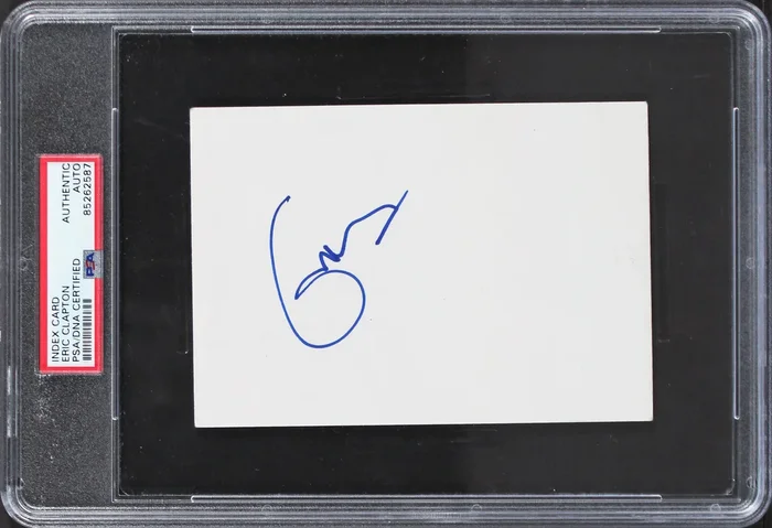 Eric Clapton Authentic Signed 4×6 Index Card PSA/DNA Slabbed