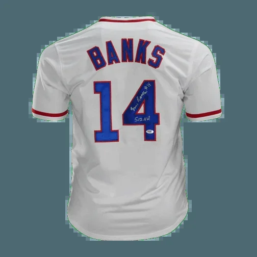 Ernie Banks Signed 512 HR Pro Edition Chicago Baseball Jersey (PSA)