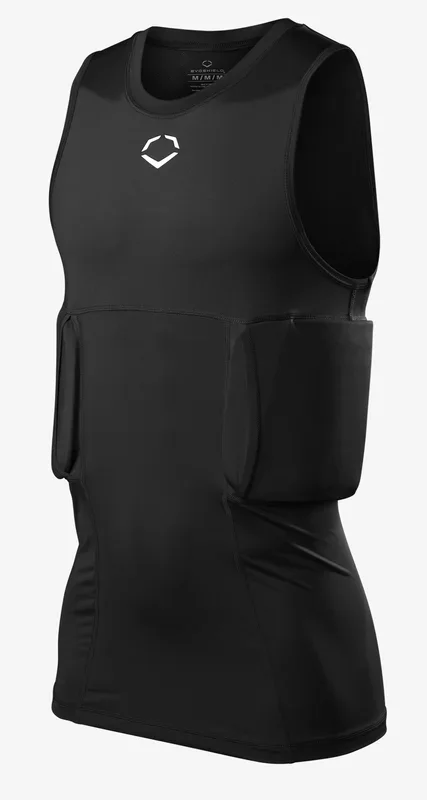 EVOSHIELD SLEEVELESS RIB PAD SHIRT BLACK