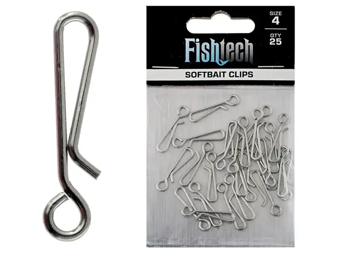 Fishtech Softbait Clips Size 4 Qty 25