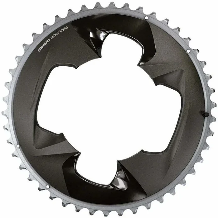Force 2×12-Speed Outer Chainring – 48t, 107 BCD, 4-Bolt, Polar Grey, For use with 35t Inner
