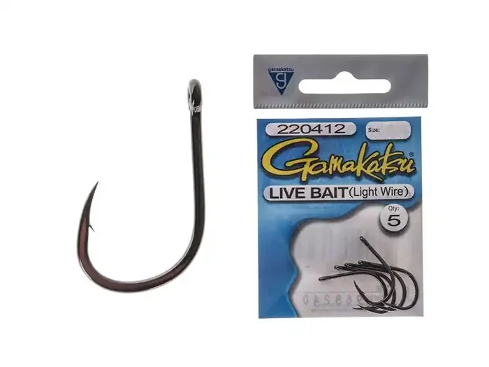 Gamakatsu Light Wire Live Bait Hooks 2/0 Qty 5