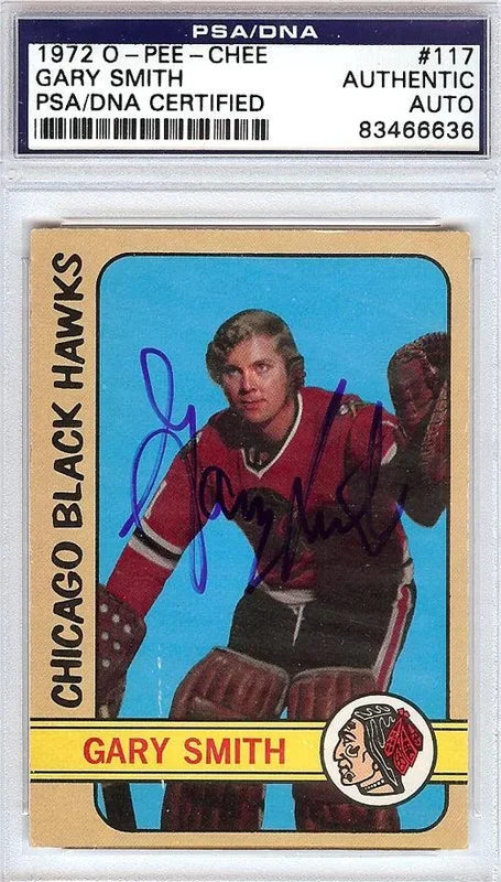 Gary “Suitcase” Smith Autographed 1972 O-Pee-Chee Card #117 Chicago Blackhawks PSA/DNA #83466636