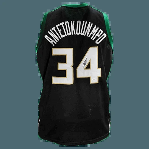 Giannis Antetokounmpo Signed Milwaukee Pro Edition Black Jersey (JSA)