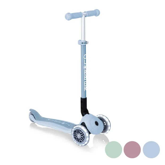 Globber Ecologic 3 Wheel Primo Foldable Lights Anodised Scooter