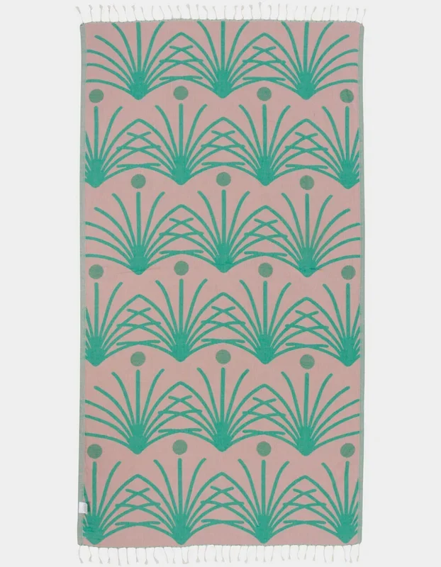 Green Retro Palm Sand Cloud Towel