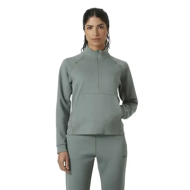 helly hansen sweatshirt hp tech sweat half zip grey cactus
