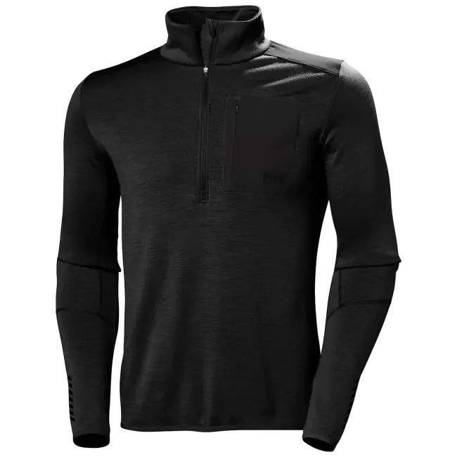 helly hansen sweatshirt lifa merino midlayer 1/2 zip black