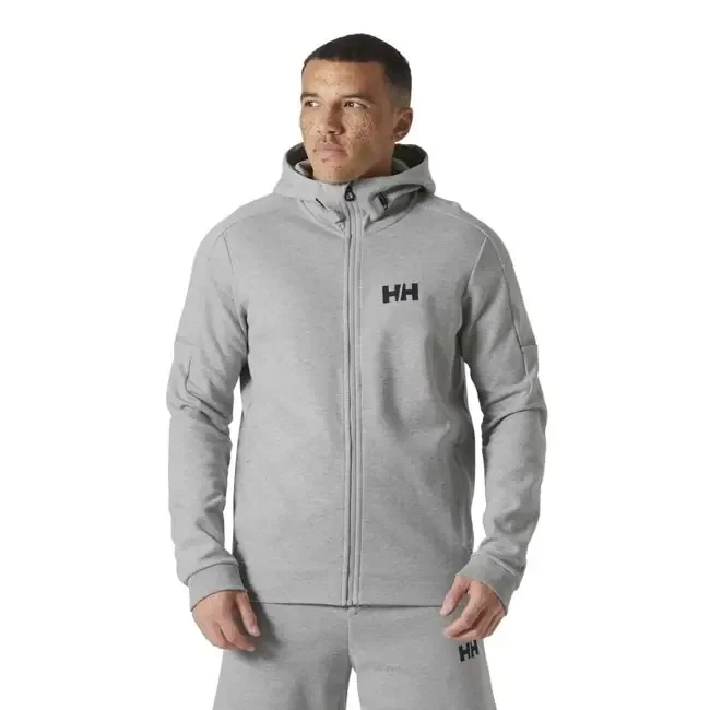 helly hansen sweatshirt tech sweat fz hooded grey mela