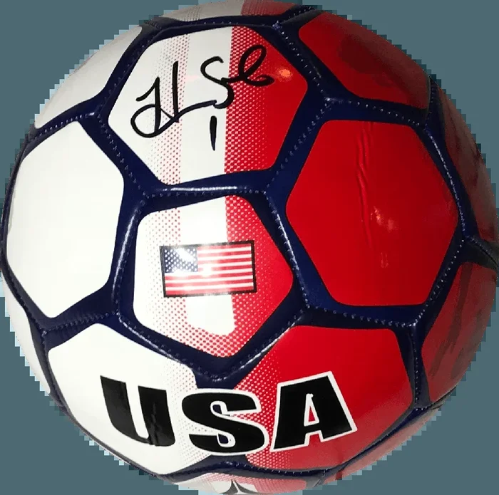 Hope Solo Autographed Full Size USA Soccer Ball Red/White/Blue (JSA)