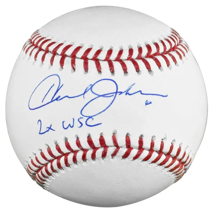 Howard Johnson Signed 2x WSC Inscription Rawlings Official Major League Baseball (JSA)