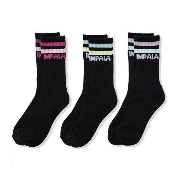 Impala Black 3 Pack Socks