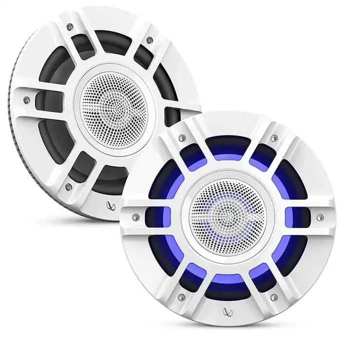 Infinity Kappa Marine RGB LED 3-Way Coaxial Speakers 500W 8in White