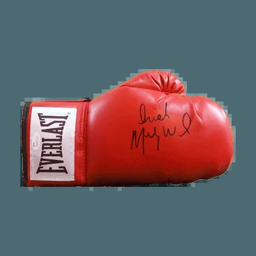 Irish Micky Ward Autographed Red Boxing Glove JSA