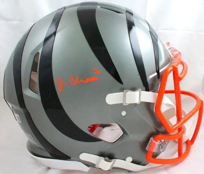 Ja’Marr Chase Signed Bengals Flash F/S Speed Authentic Helmet -Beckett W Holo