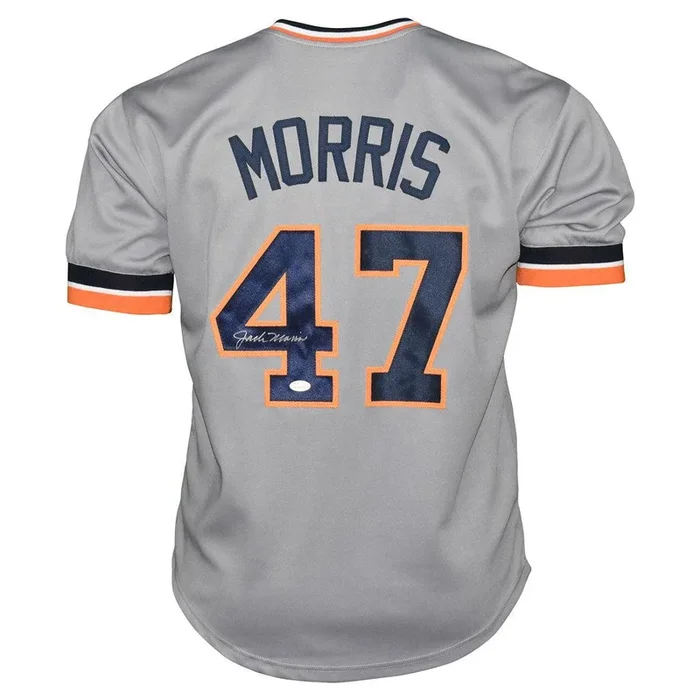 Jack Morris Signed Detroit Grey Baseball Jersey (JSA)