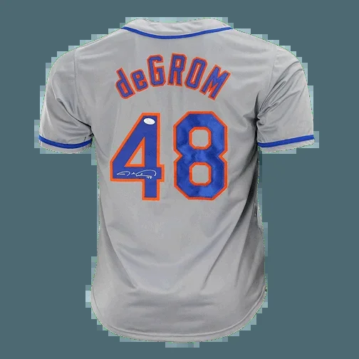 Jacob deGrom Signed New York Grey Baseball Jersey (JSA)