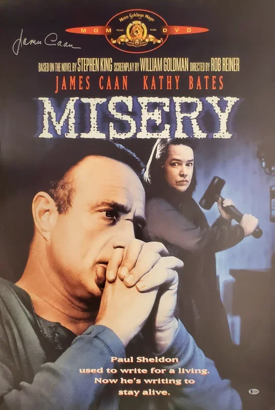 James Caan Autographed 27×39 Misery Movie Poster Beckett BAS Stock #192605