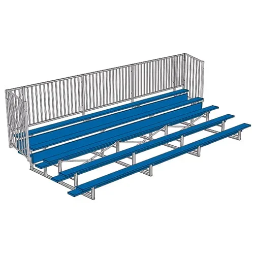 Jaypro Bleacher – 21 ft. (5 Row – Single Foot Plank with Guard Rai) – Enclosed (Powder Coated)