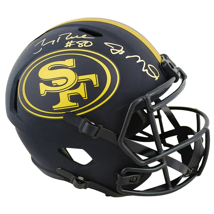 Jerry Rice & Joe Montana Dual Signed San Francisco 49ers Authentic Eclipse Speed Full-Size Football Helmet (JSA)