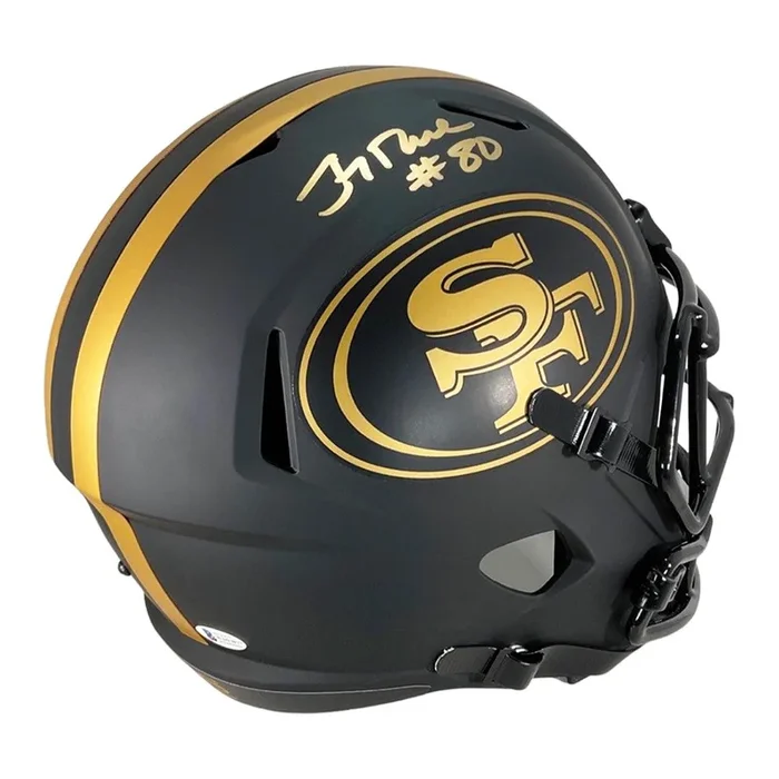 Jerry Rice Signed San Francisco 49ers Eclipse Speed Full-Size Replica Football Helmet (Beckett)