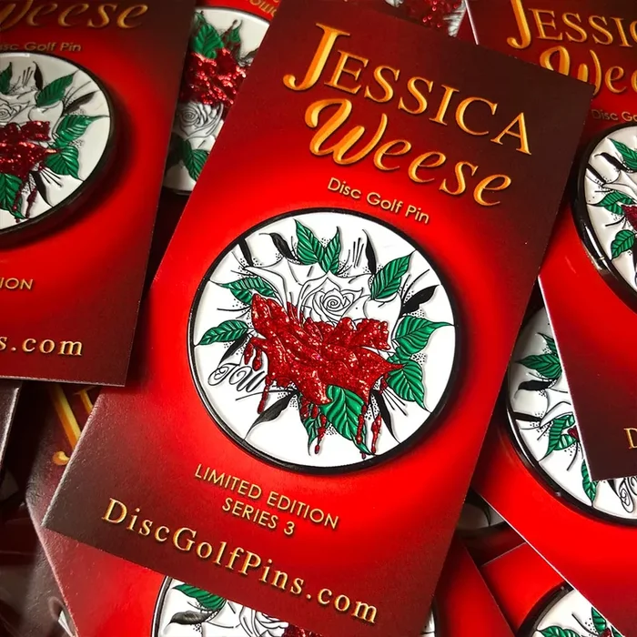 Jessica Weese Series 3 Disc Golf Pin – Paint the Roses Red!