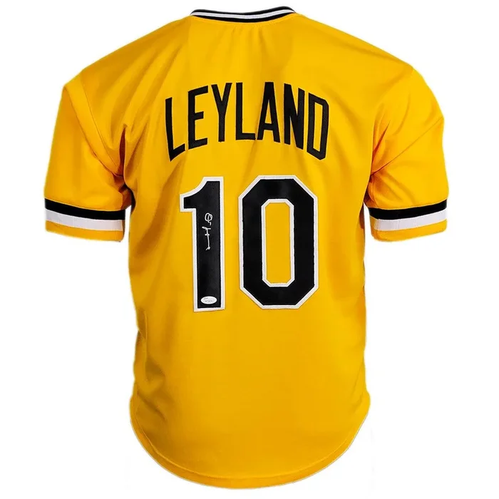 Jim Leyland Signed Pittsburgh Yellow Baseball Jersey (JSA)