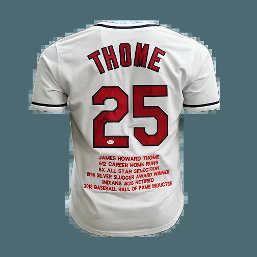 Jim Thome Signed Cleveland Limited Stats Edition White (JSA)