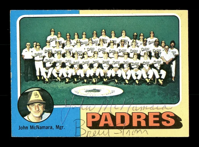 John McNamara & Brent Strom Autographed 1975 Topps Card #146 San Diego Padres SKU #167706