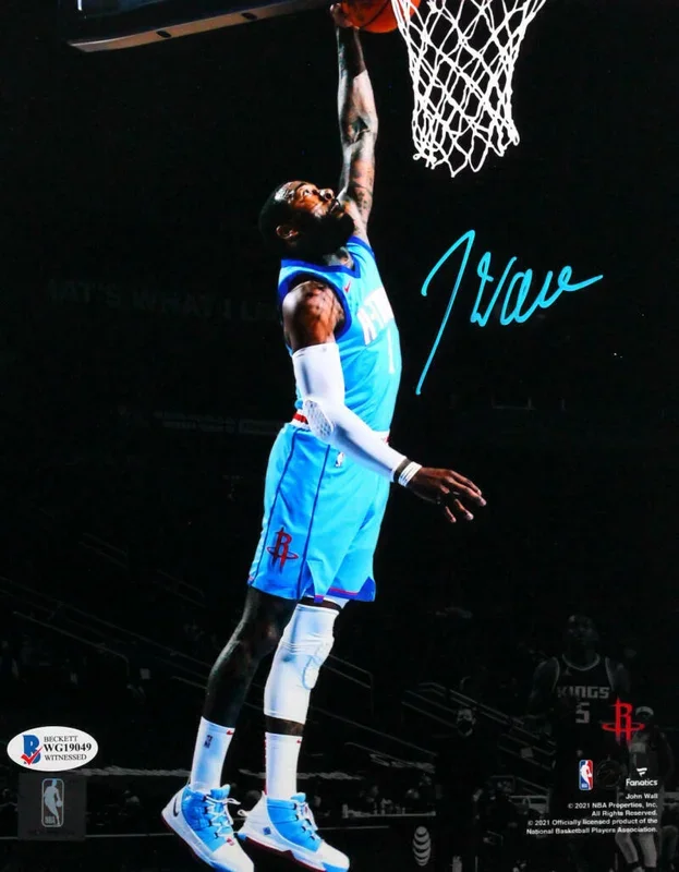 John Wall Signed Houston Rockets 8×10 FP Photo Dunking – Beckett Witness *Blue