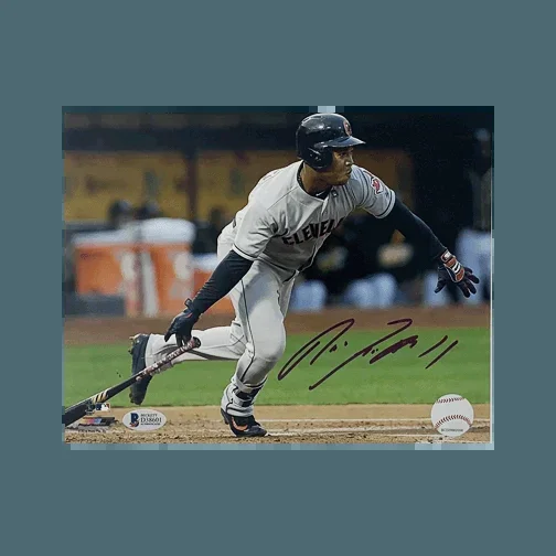 Jose Ramirez Autographed 8 x 10 Photo (Beckett) Certified (BAS) Horizontal Batting Pose