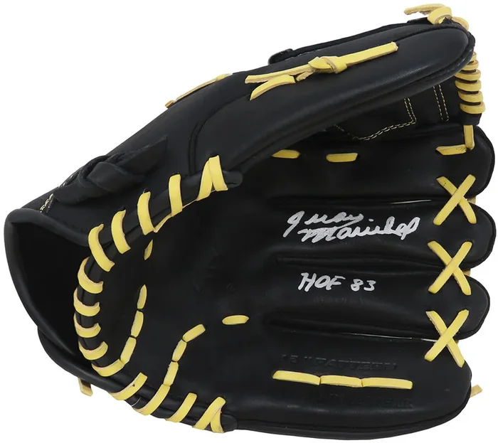 Juan Marichal Signed Franklin Black Baseball Fielders Glove w/HOF’83