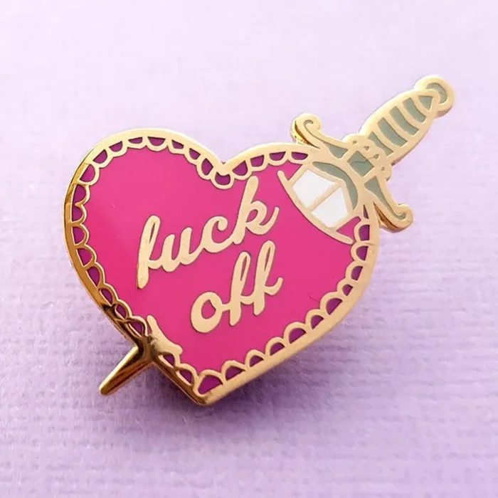 Jubly Umph Fu*ck Off Stiletto Heart Pin