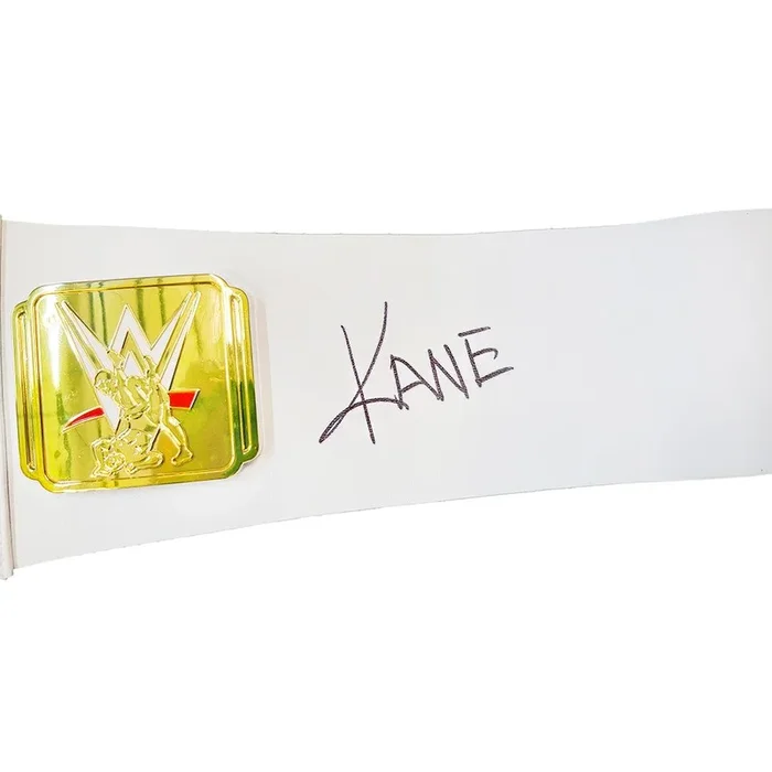 Kane Autographed Pro Wrestling Championship Replica Belt White (JSA)