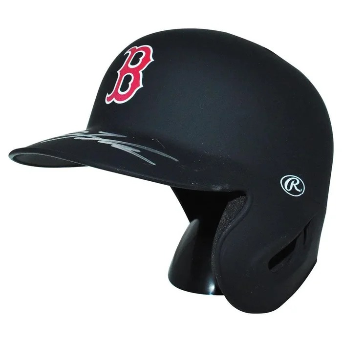 Keith Foulke Signed Boston Red Sox Matte Black Mini MLB Baseball Batting Helmet (JSA)