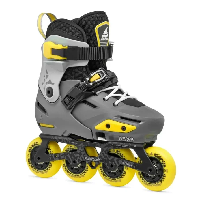 Kids Adjustable Rollerblade Apex Charcoal Yellow Inline Skates