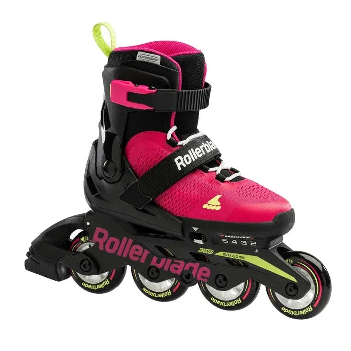 Kids Adjustable Rollerblade Microblade Pink/Light Green Inline Skates
