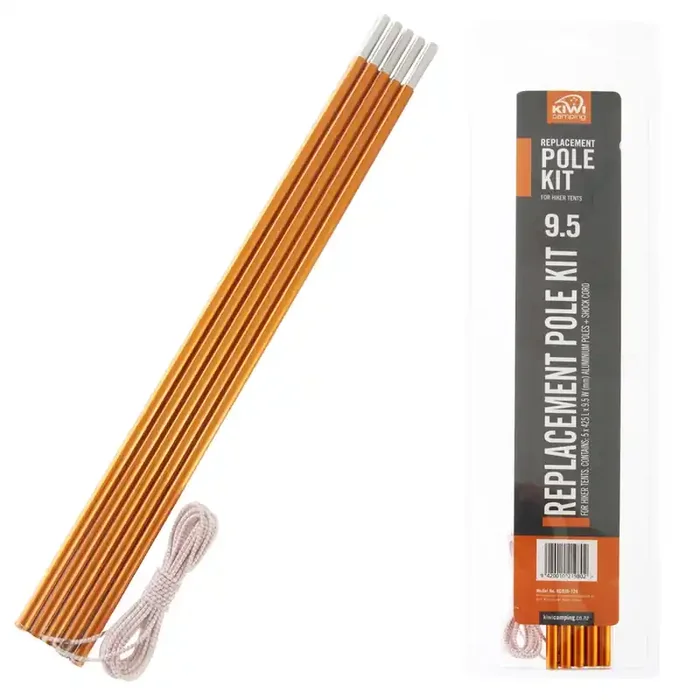 Kiwi Camping Aluminium Pole Kit with Shock Cord 9.5mm Qty 5