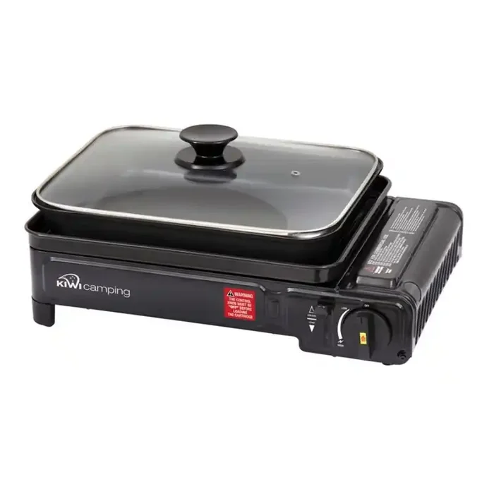 Kiwi Camping Single Burner Butane Stove with Non-Stick Pan