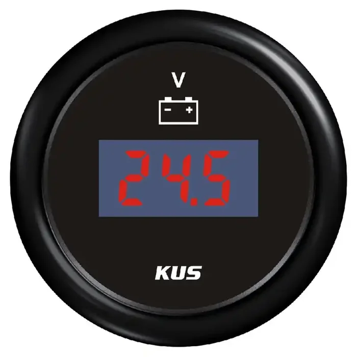KUS Digital Voltmeter Gauge Black