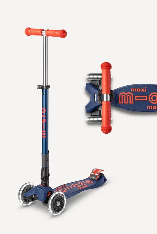 LED Foldable Maxi Deluxe NAVY BLUE Kick Scooter